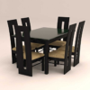Border Designed Six Seater Dinning Set with Glass Table Top