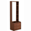 Engineered Wood Dressing Table with 1 Mirror and Storage | Walnut-Brown