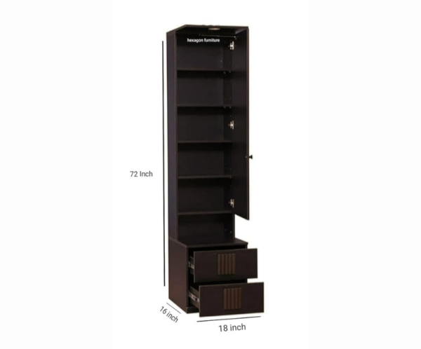 Engineered Wood Dressing Table with 1 Mirror and Storage | Dark-Brown