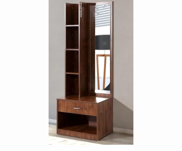 Engineered Wood Dressing Table with 1 Mirror and Storage | Wooden Texture