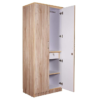 Wooden Cafe Walnut Double Door Wardrobe in Light Brown