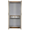 Wooden Tigress Teak Double Door Wardrobe with Mirror