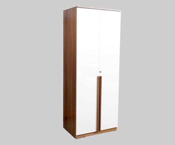 Double Doors Modular Wardrobe | Walnut and White