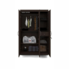 Three Door Wardrobe with Drawer for Bedroom | Wenge Finish