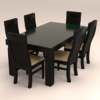 Six Seater Dinning Set with Rectangular Glass Table Top