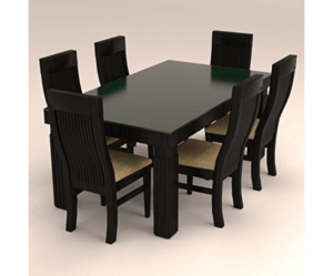 Six Seater Dinning Set with Rectangular Glass Table Top