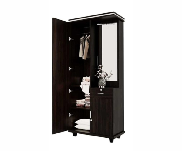 1 Wardrobe Cum Dressing Table with Mirror and Drawer | Wenge Colour