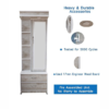 Wooden Dressing Table for Bedroom with LED Light, Mirror & Storage | Off White