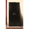 Double Door Wardrobe with 4 Shelves | Dark Brown