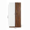 Engineered Wood Double Door Wardrobe | White and Brown