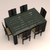 Glass Dinning Set with Six Seater and Fishbone Styled