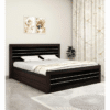 Double Bed in Wenge with Storage for Bedroom | Queen Size