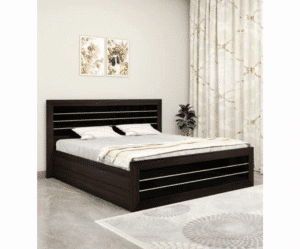 Double Bed in Wenge with Storage for Bedroom | Queen Size