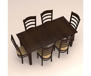 Curved Ladder Back Six Seater Dinning Set