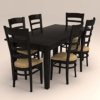 Retangular Dinning Set with Six Curved Ladder Back Chairs