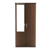 2 Double Door Wardrobe with Mirror 6 Shelves and1 Drawer | Dark Brown