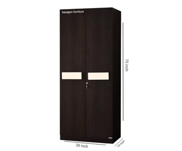 2 Double Door Wardrobe with 7 Shelves and1 Drawer | Dark Brown