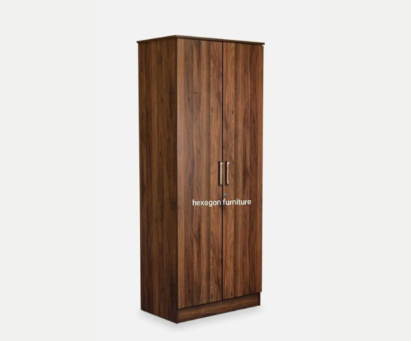 Engineered Wood Double Door Wardrobe Without Mirror | Wood Texture