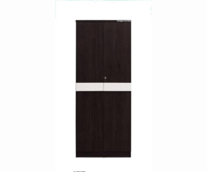 Double Door Wardrobe with 1 Drawer and 3 Shelves | Dark Brown