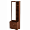 Engineered Wood Dressing Table with 1 Mirror and Storage | Walnut-Brown