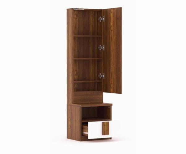 Engineered Wood Dressing Table with 1 Mirror and Storage | Light-Brown