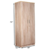 Wooden Cafe Walnut Double Door Wardrobe in Light Brown