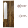 Wooden Tigress Teak Double Door Wardrobe with Mirror