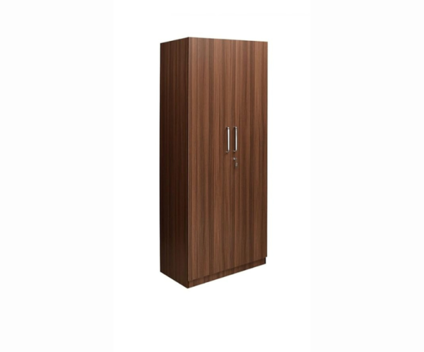 Double Door Wardrobe with Drawer and shelve in Walnut Finish