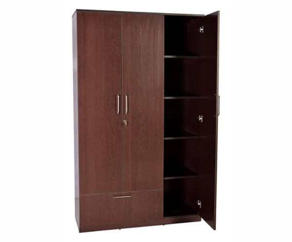 Three Door Wardrobe without Mirror | Flower Wenge