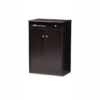Engineered Wood Shoe Cabinet | Shoe Rack in Dark Brown Colour