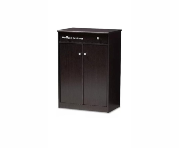 Engineered Wood Shoe Cabinet | Shoe Rack in Dark Brown Colour