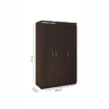 Three Door Wardrobe with Drawer for Bedroom | Wenge Finish