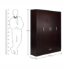 Engineered Wood Four Door Wardrobe in Wenge Finish