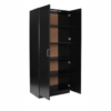 Double Door Wardrobe with 4 Shelves | Dark Brown