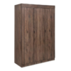 Three Door Engineered Wood Wardrobe with 1 Hanging Space Drawers & Shelves | Walnut