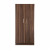Double Door Wardrobe with Drawer in Walnut Finish