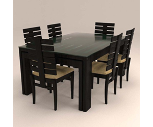 Glass Dinning Set with Six Seater and Fishbone Styled