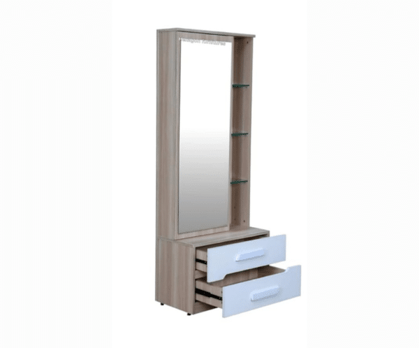 Dressing Table in Frosty White and Ligh Brown Colour