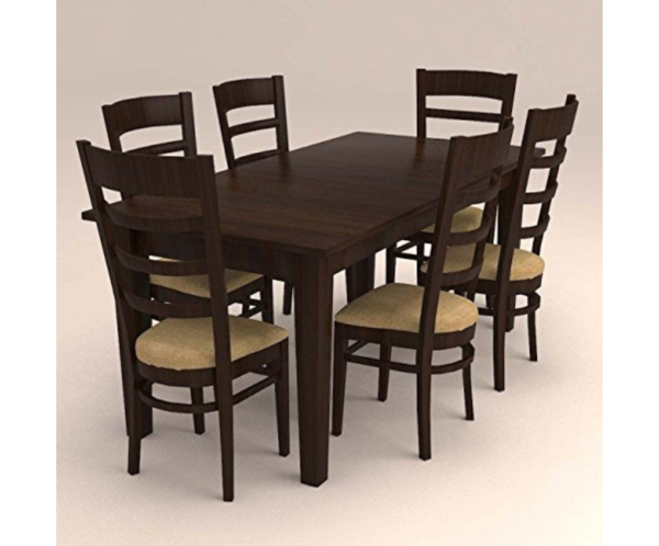 Curved Ladder Back Six Seater Dinning Set