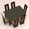 Glass Dinning Set with Six Seater Bodered Designed Chairs