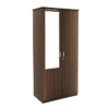 3 Double Door Wardrobe with Mirror 6 Shelves and1 Drawer | Dark Brown