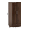 3 Double Door Wardrobe with 5 Shelves and1 Drawer | Brown Texture