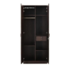 3 Double Door Wardrobe with 7 Shelves and1 Drawer | Dark Brown