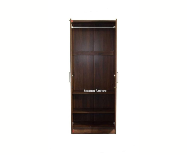 Engineered Wood Double Door Wardrobe Without Mirror | Wood Texture