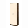 Double Door Wardrobe with 5 Shelves | Brown and Off White
