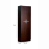 Dark Wooden Texture Double Door Wardrobe with 6 Shelves