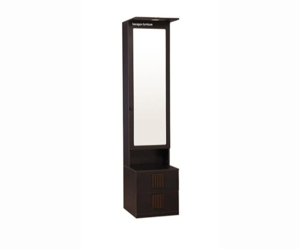 Engineered Wood Dressing Table with 1 Mirror and Storage | Dark-Brown
