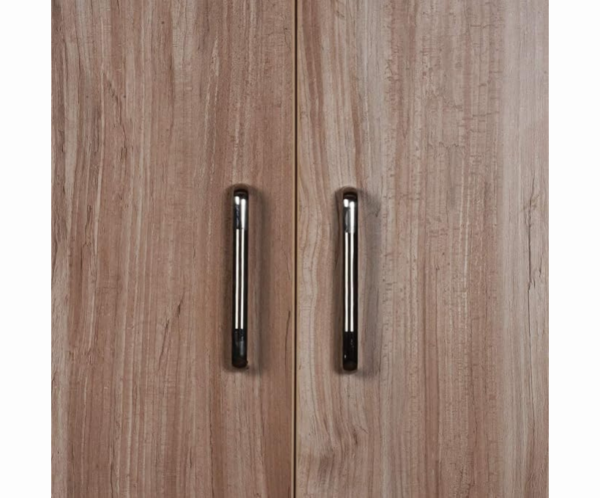 Wooden Cafe Walnut Double Door Wardrobe in Light Brown