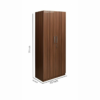 Double Door Wardrobe with Drawer and shelve in Walnut Finish