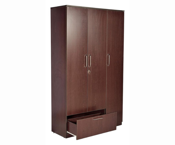 Three Door Wardrobe without Mirror | Flower Wenge